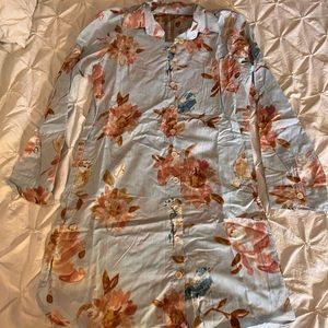 New! Plum Pretty Sugar Blue Floral Boyfriend Sleepshirt